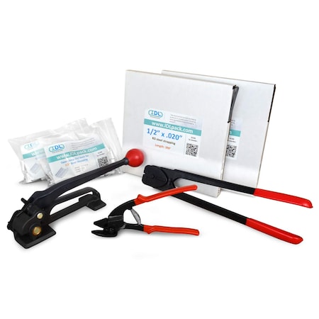 Idl Packaging 1/2" Basic Steel Strapping Kit, 600 Ft. Tensioner/Sealer/Cutter B.SSK.12.600